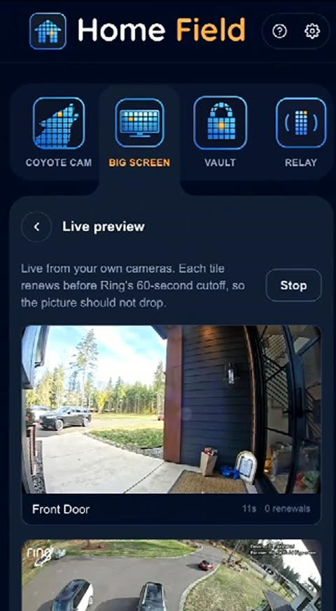 Live preview of a camera in the browser