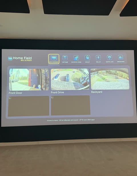 Big Screen running on a large TV in a room